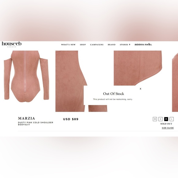 ❌SOLD❌ House of CB Marzia' Dusty Pink Cold Shoulder Bodysuit - Picture 7 of 8